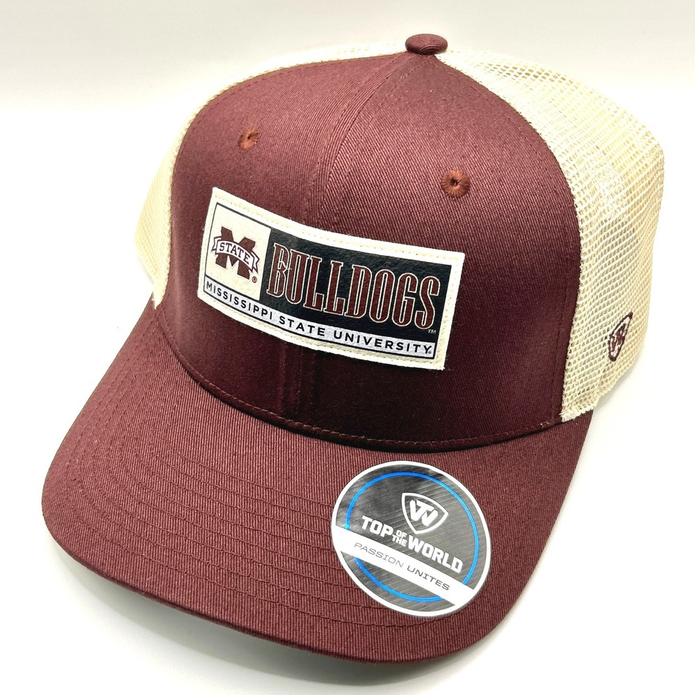 Mississippi State Bulldogs Top of the World Trucker Hat OS Maroon Mesh Snapback